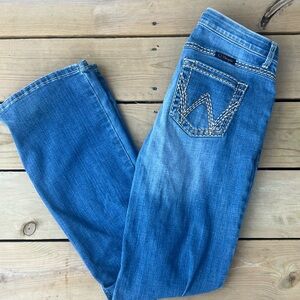 Wrangler Women Bootcut Blue Denim Jeans Size 7 Style #WRS40KT Shiloh Riding Jean